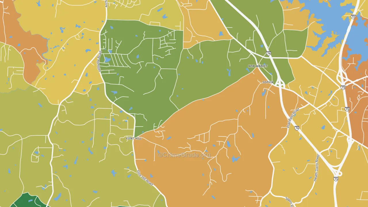 Sophia, NC Map of Murder Rates