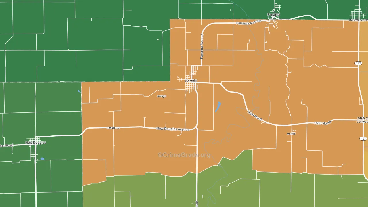 Sorento, IL Map of Murder Rates