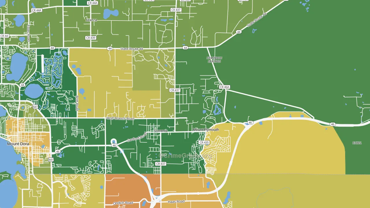 Sorrento, FL Map of Murder Rates