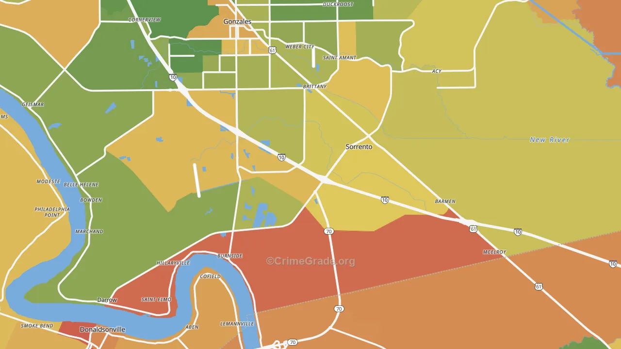 Sorrento, LA Map of Murder Rates