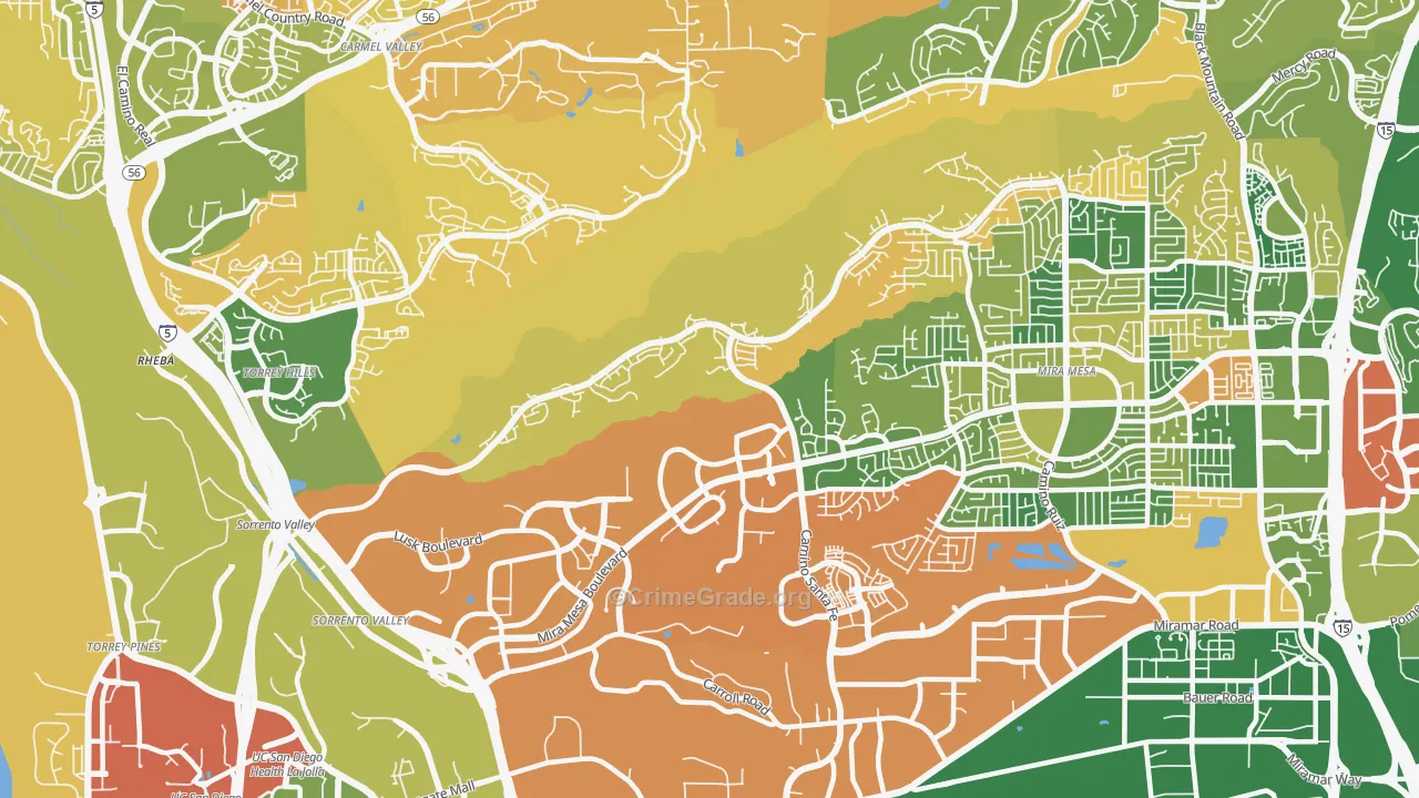 Sorrento Valley, San Diego, CA Map of Murder Rates