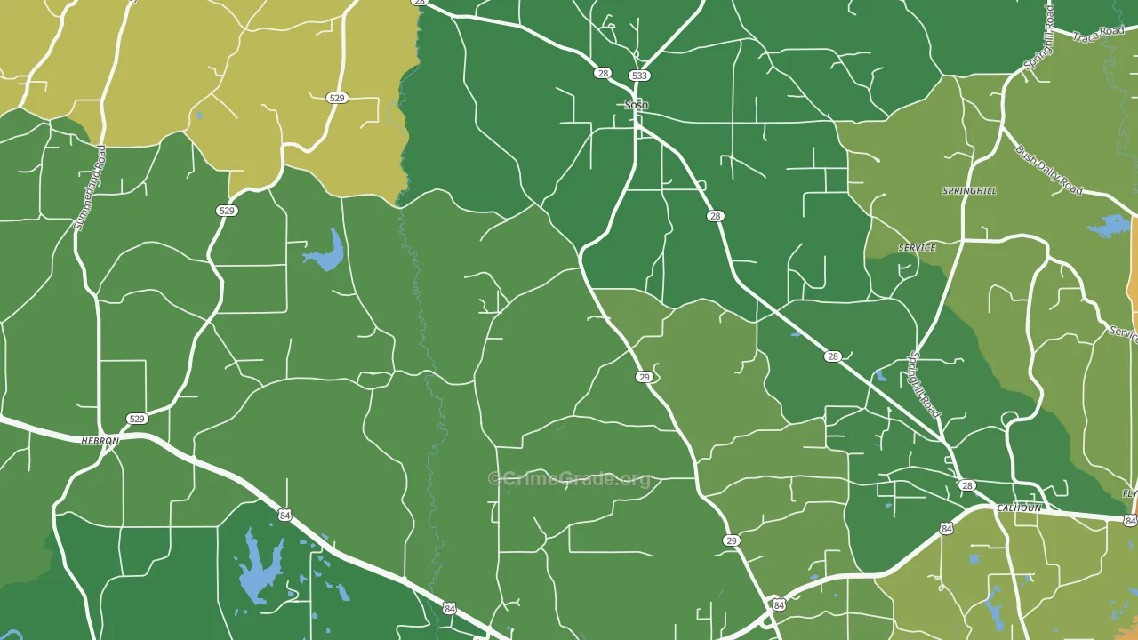 Soso, MS Map of Murder Rates