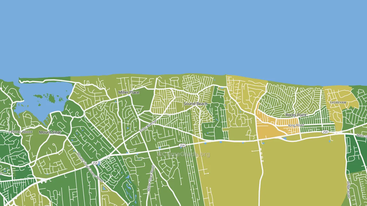 Sound Beach, NY Map of Murder Rates