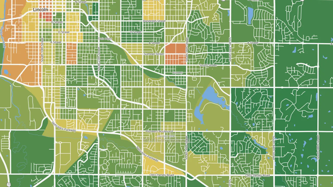 South 48th Street, Lincoln, NE Map of Murder Rates