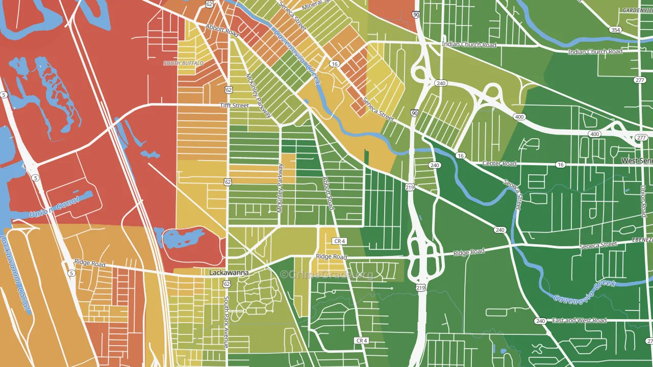 South Abbott, Buffalo, NY Map of Murder Rates