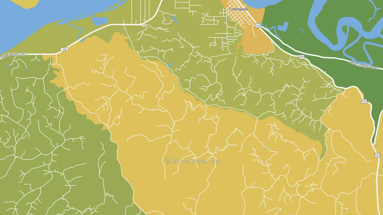 South Aberdeen, WA Map of Murder Rates