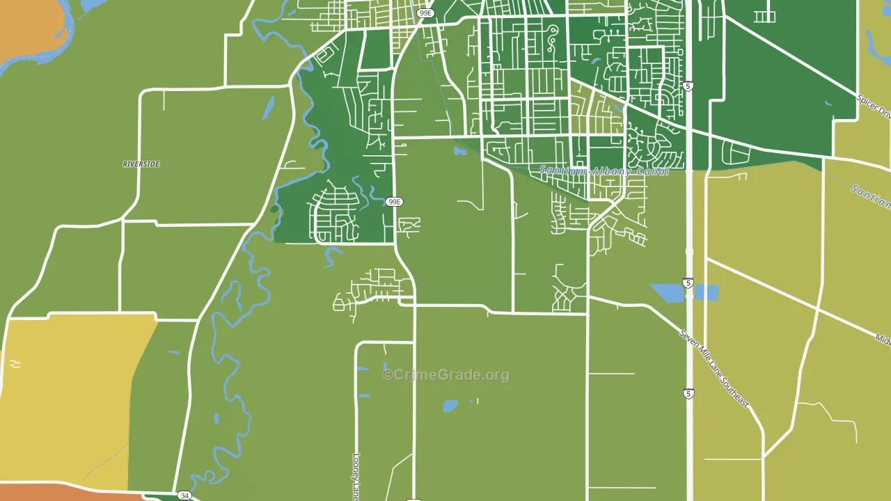 South Albany, Albany, OR Map of Murder Rates