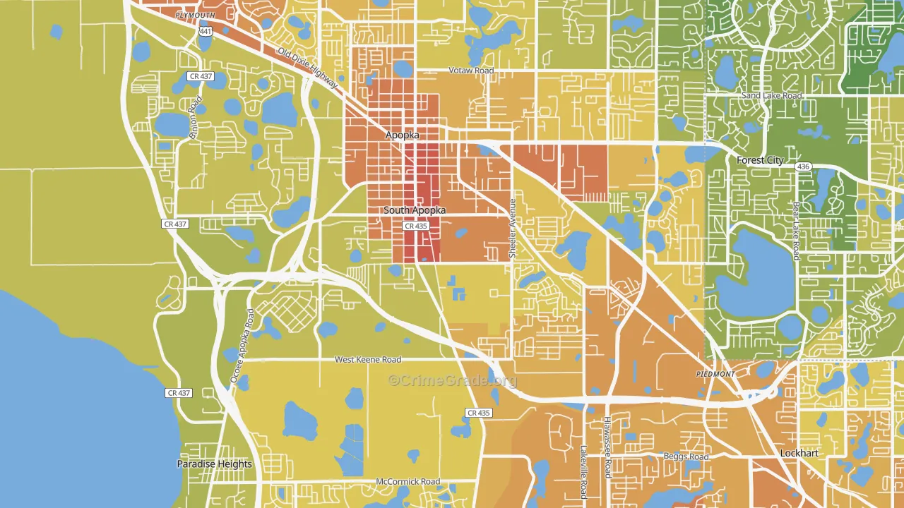 South Apopka, FL Map of Murder Rates