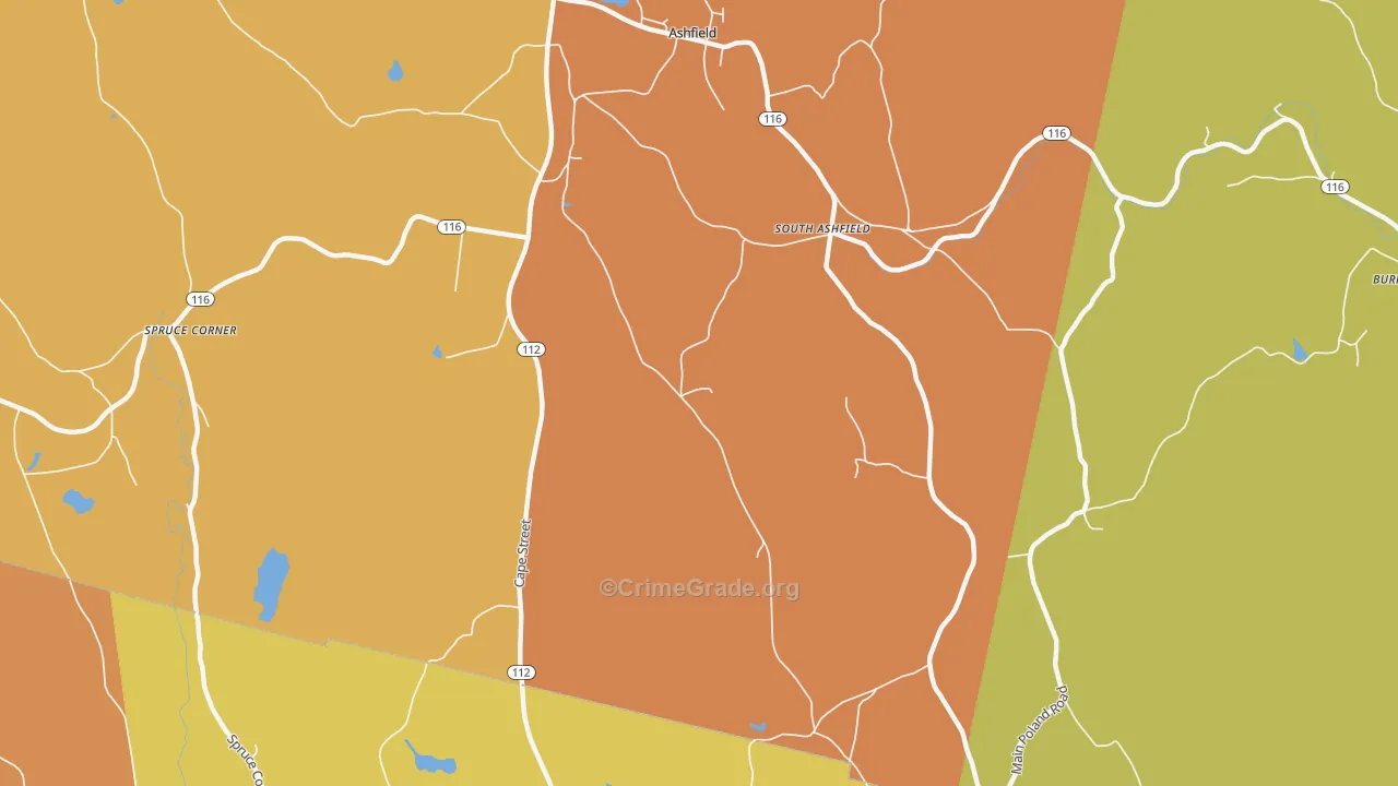South Ashfield, MA Map of Murder Rates