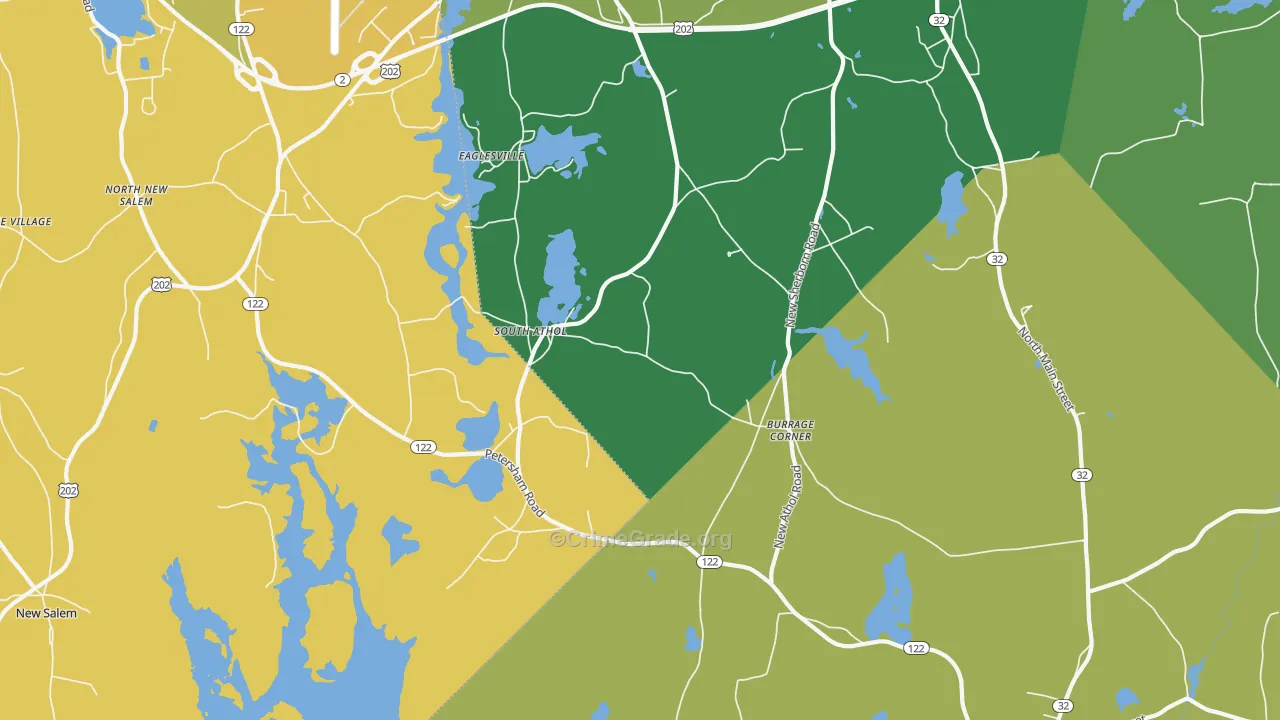 South Athol, MA Map of Murder Rates