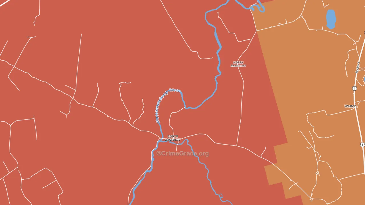 South Bancroft, ME Map of Murder Rates