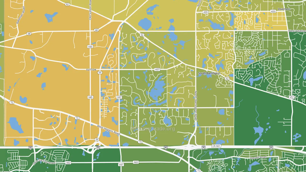 South Barrington, IL Map of Murder Rates