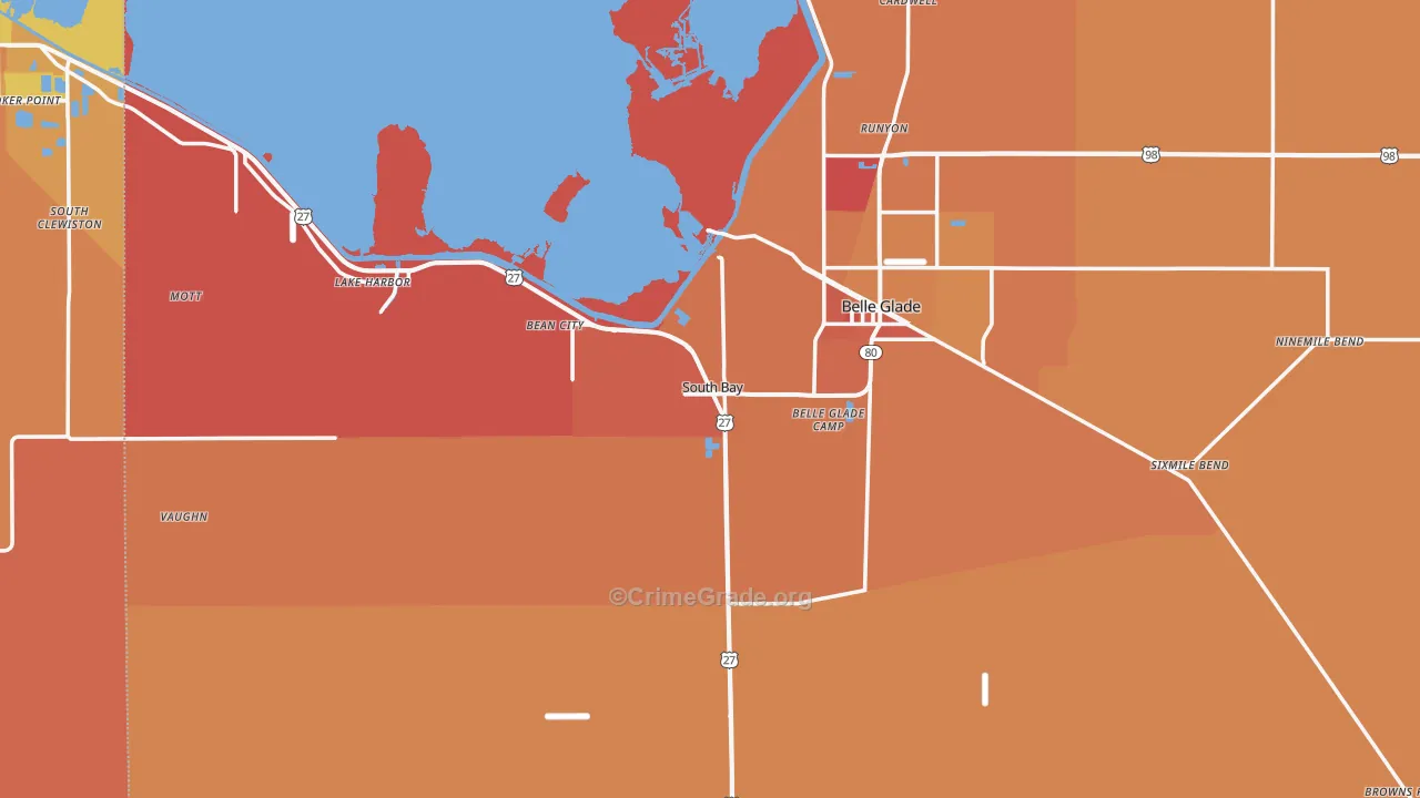 South Bay, FL Map of Murder Rates