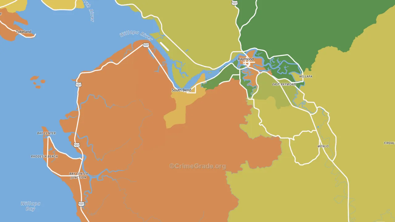 South Bend, WA Map of Murder Rates