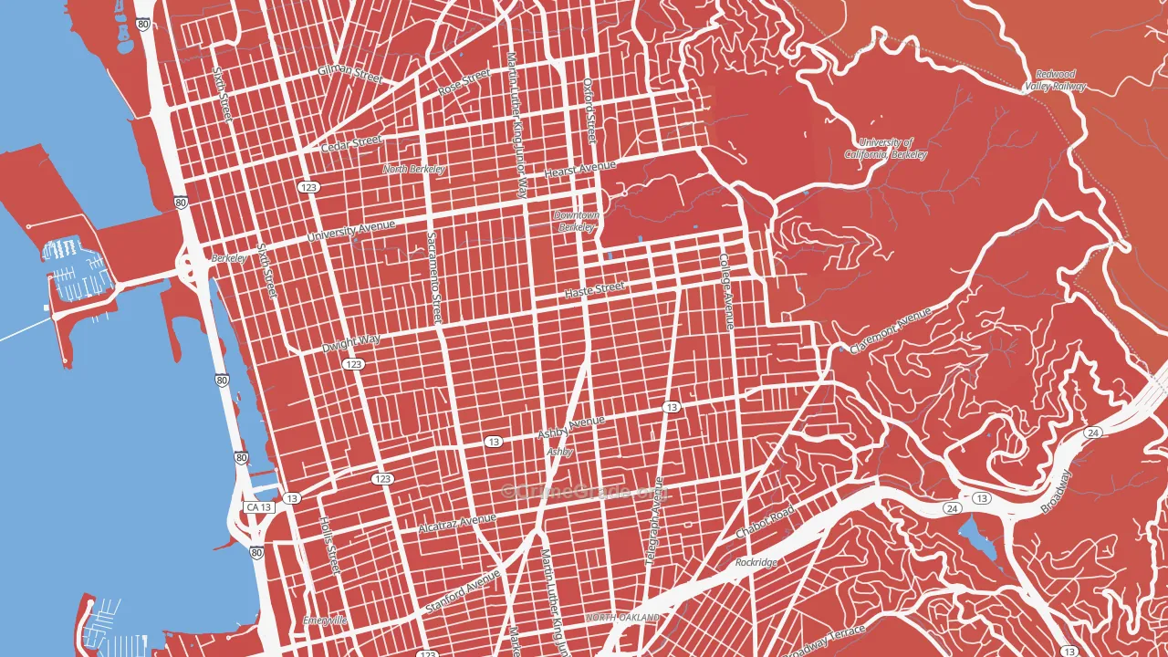South Berkeley, Berkeley, CA Map of Murder Rates