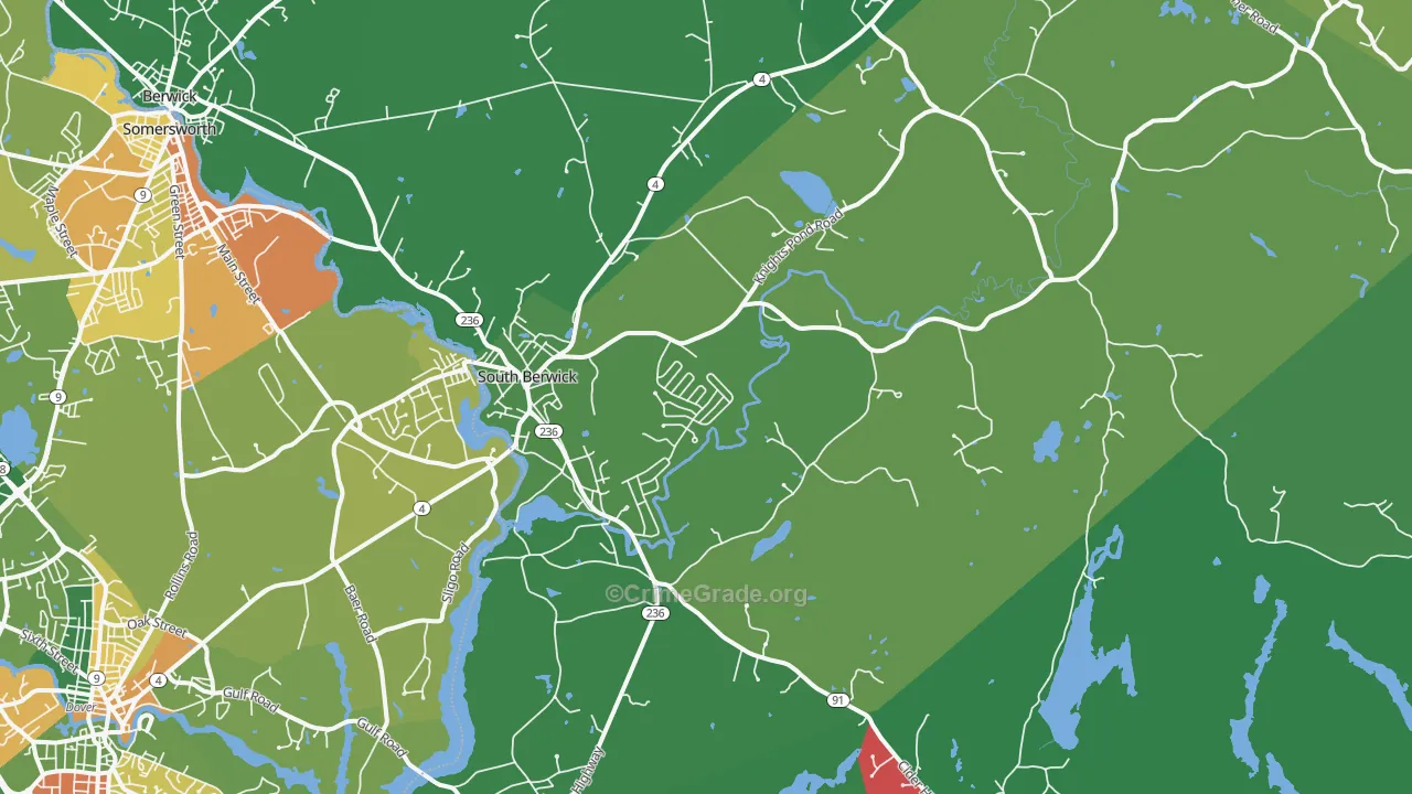 South Berwick, ME Map of Murder Rates