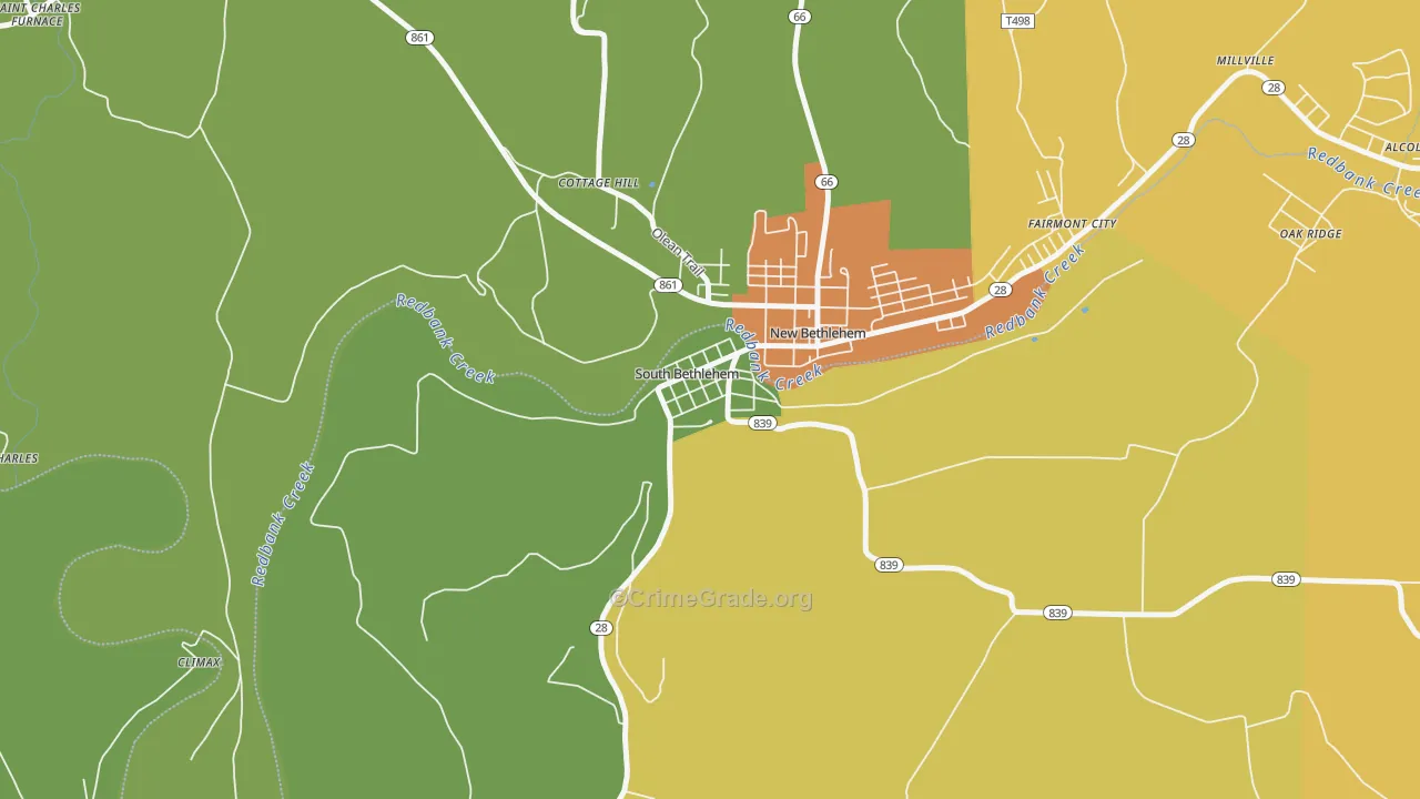South Bethlehem, PA Map of Murder Rates