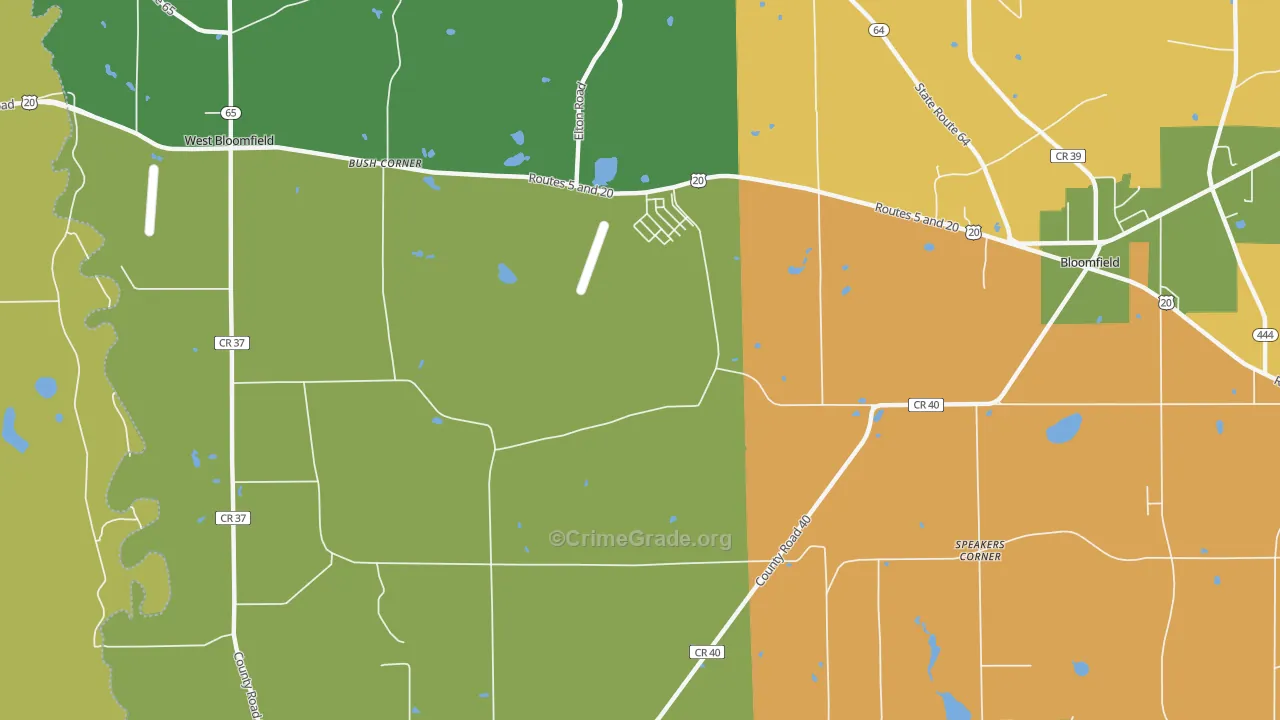 South Bloomfield, NY Map of Murder Rates