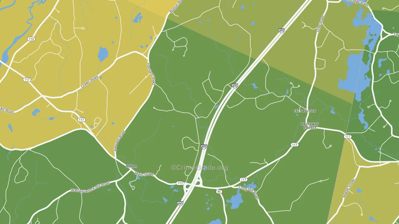South Bolton, MA Map of Murder Rates