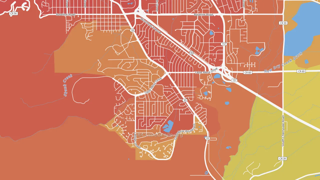 South Boulder, Boulder, CO Map of Murder Rates