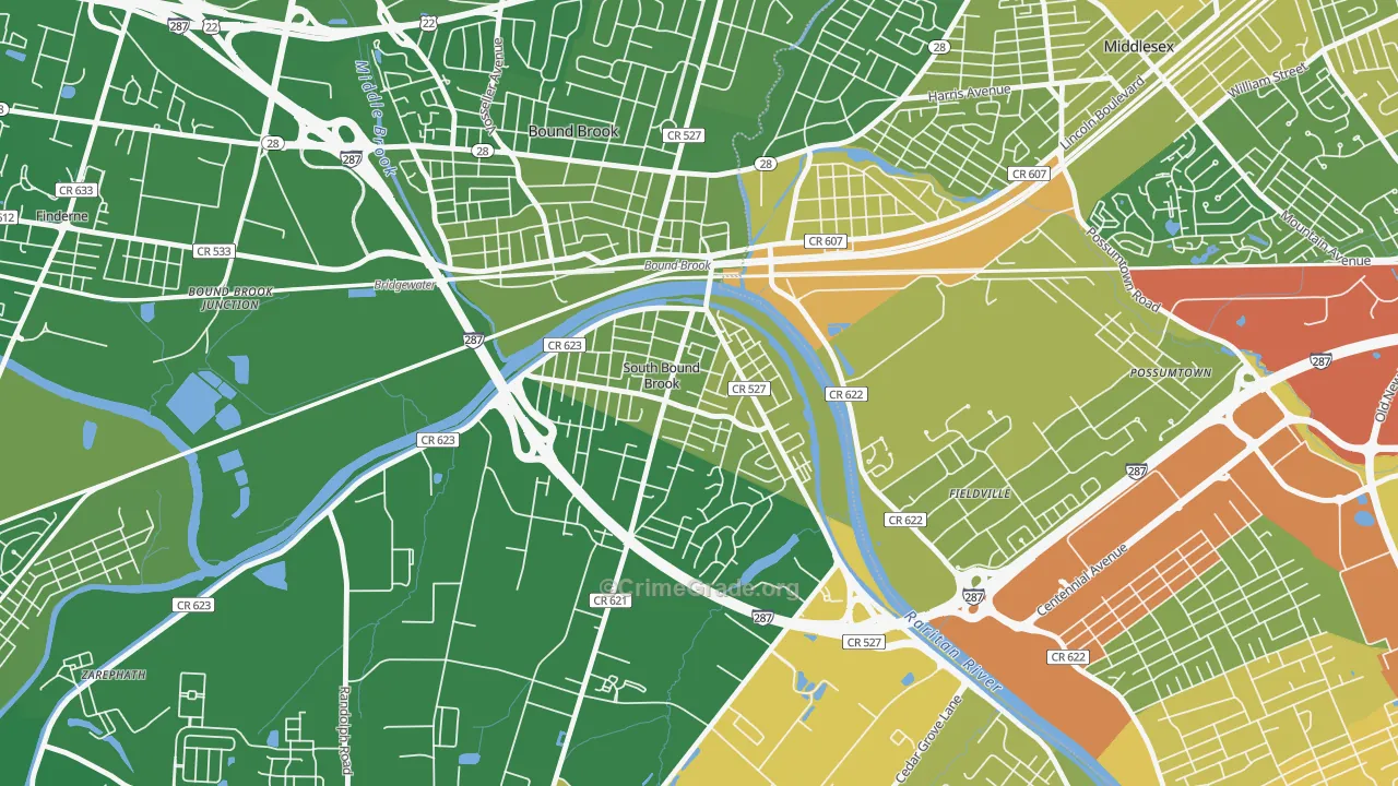 South Bound Brook, NJ Map of Murder Rates