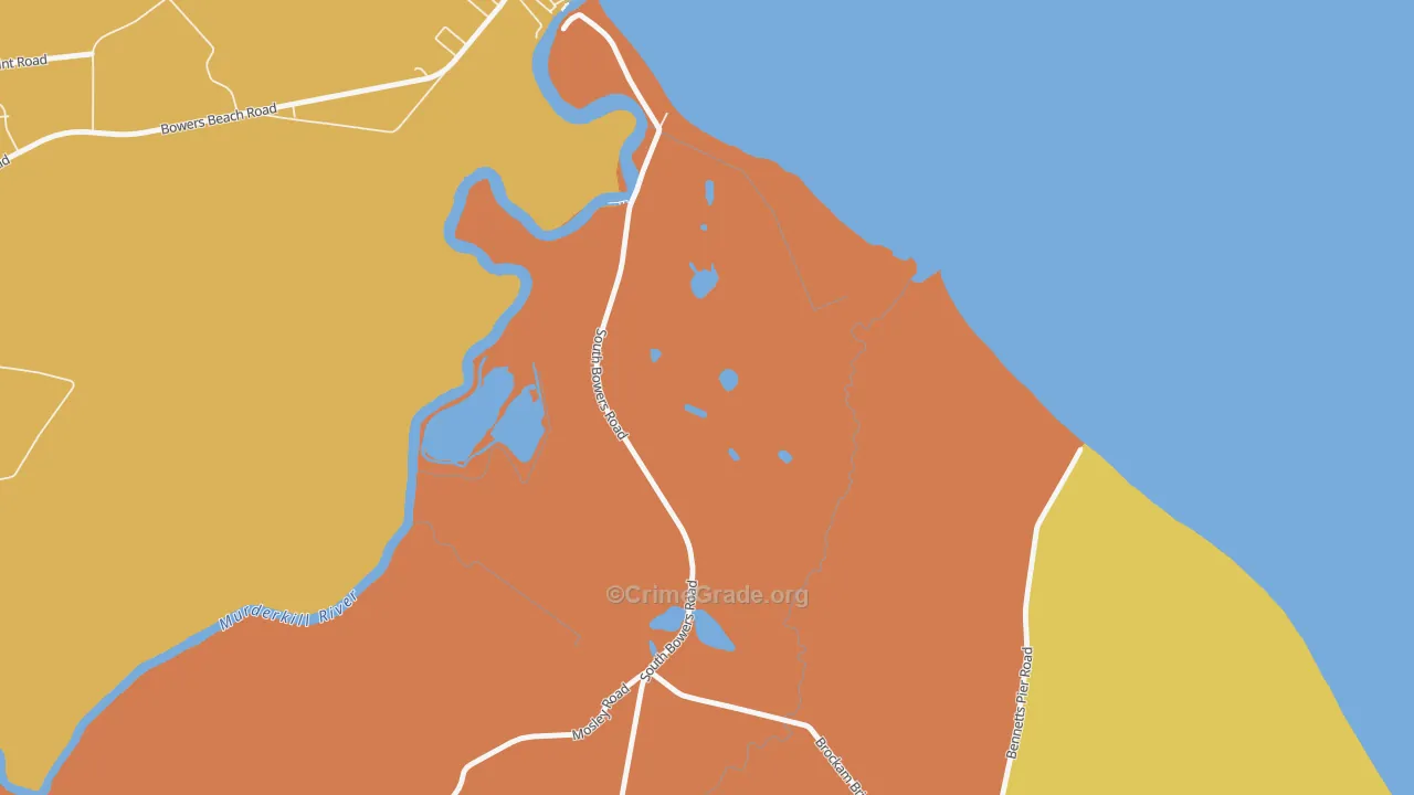 South Bowers, DE Map of Murder Rates