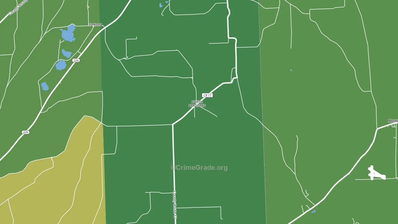 South Bradford, NY Map of Murder Rates