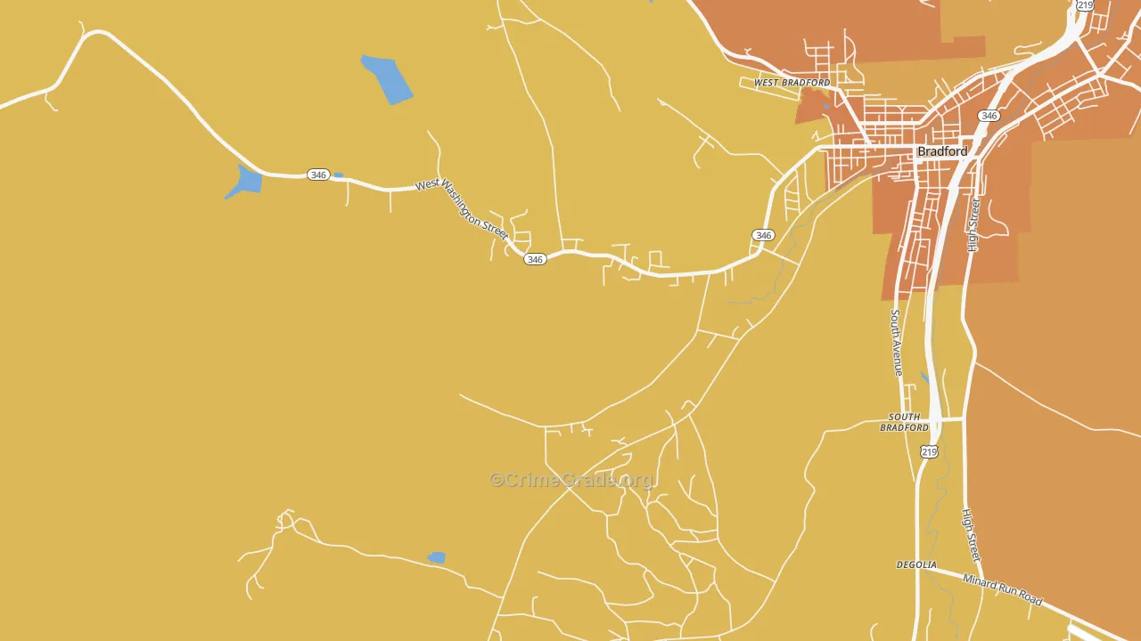 South Bradford, PA Map of Murder Rates