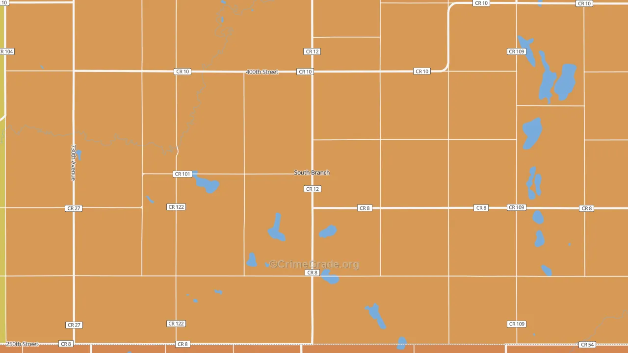 South Branch, MN Map of Murder Rates