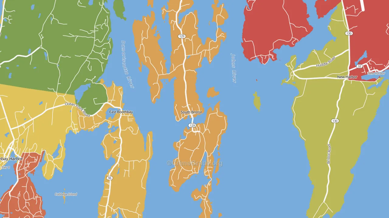 South Bristol, ME Map of Murder Rates
