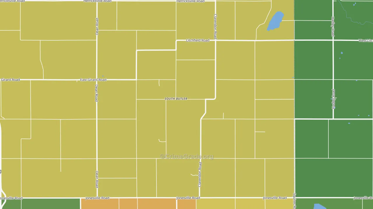 South Butler, MI Map of Murder Rates