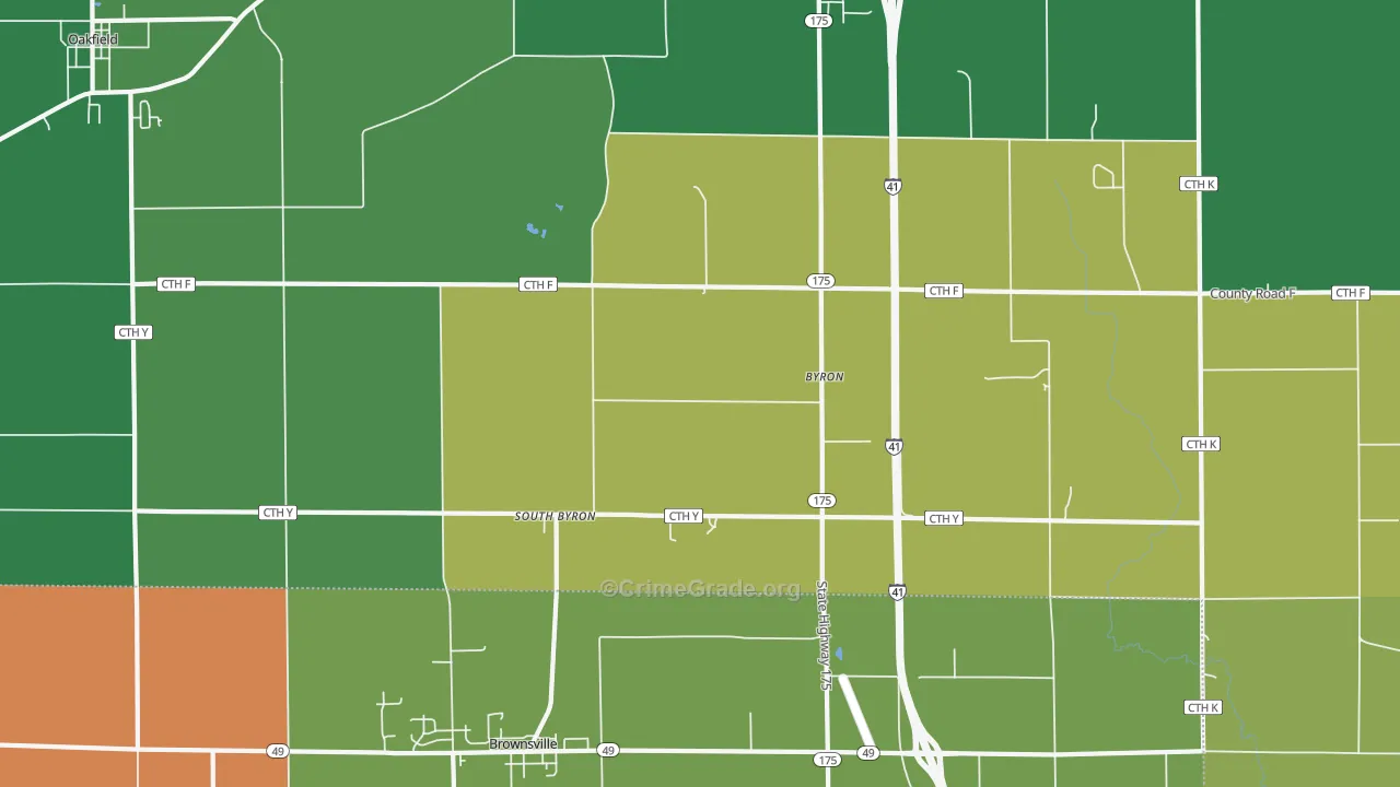 South Byron, WI Map of Murder Rates