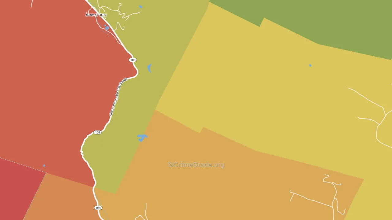 South Cambridge, VT Map of Murder Rates