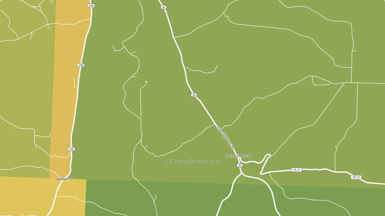 South Canisteo, NY Map of Murder Rates