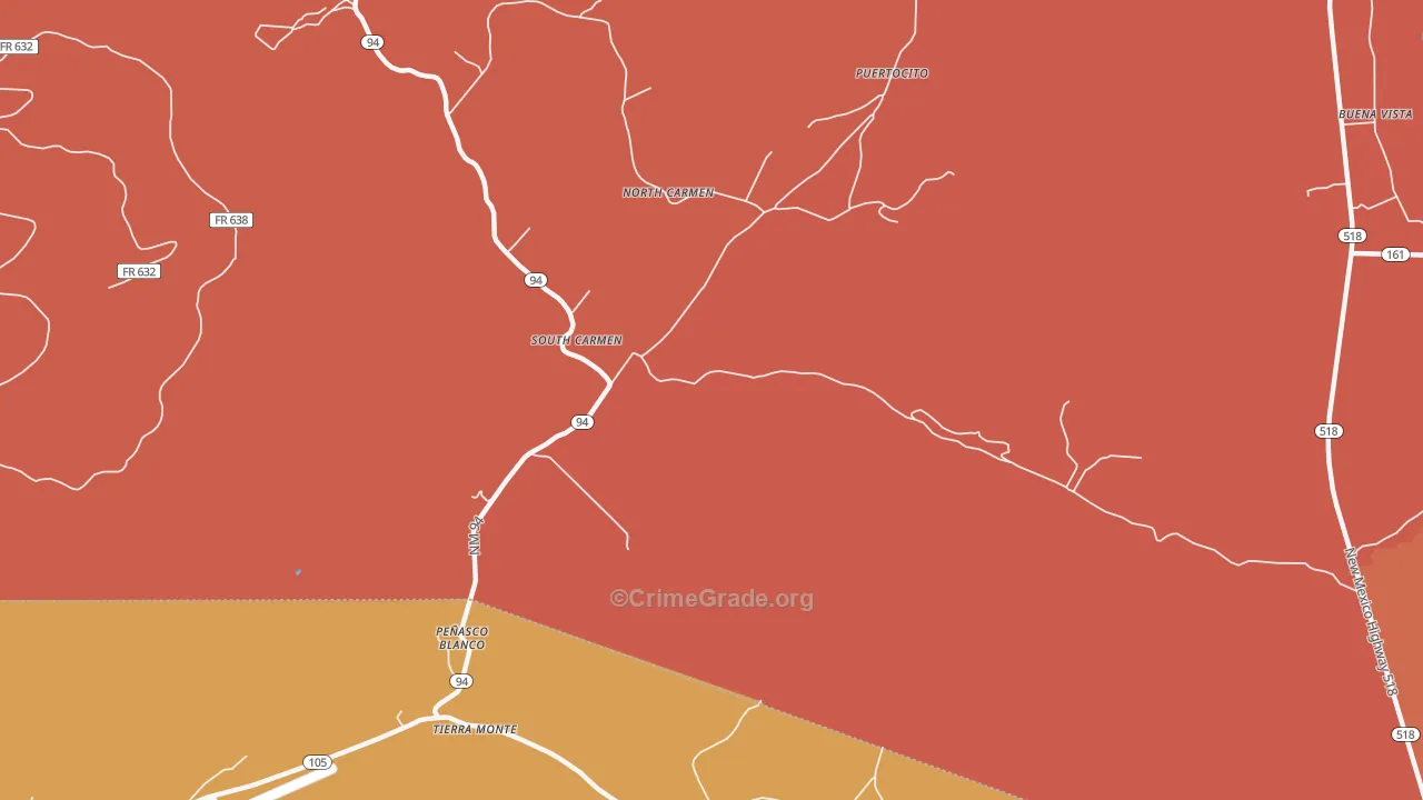 South Carmen, NM Map of Murder Rates