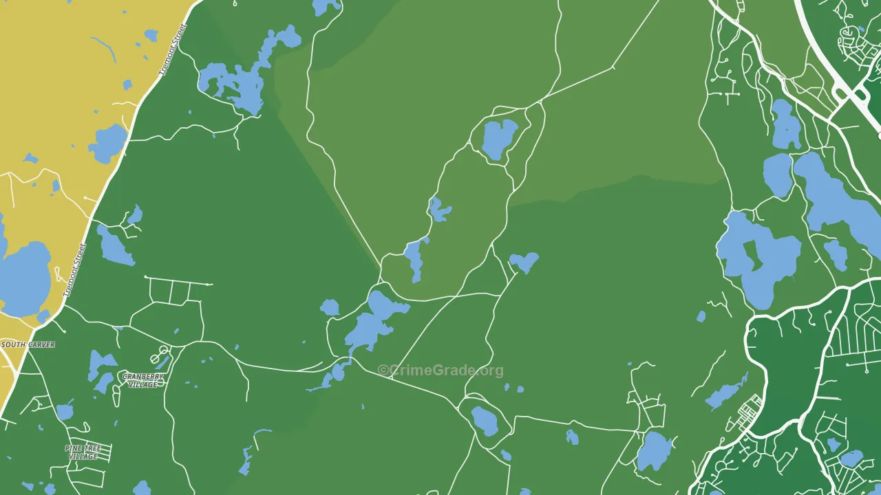 South Carver, MA Map of Murder Rates