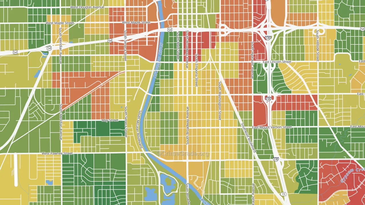 South Central Improvemen, Wichita, KS Map of Murder Rates
