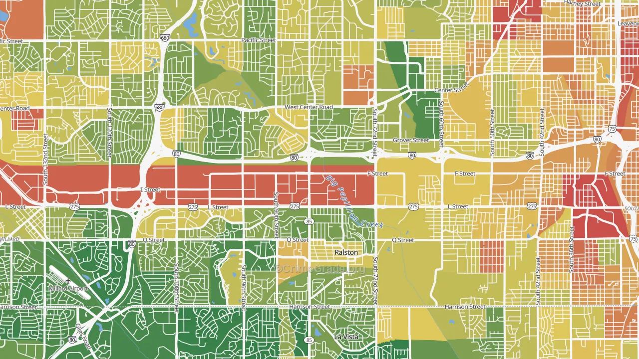 South Central Omaha, Omaha, NE Map of Murder Rates