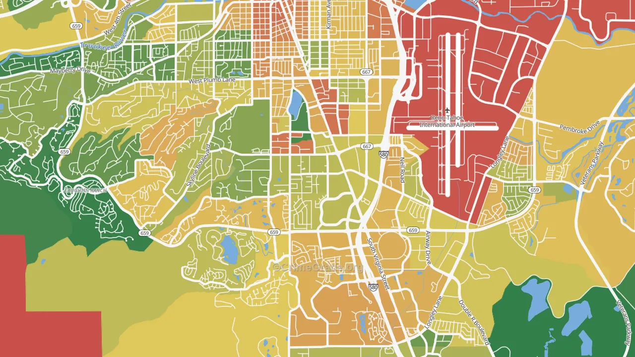 South Central, Reno, NV Map of Murder Rates