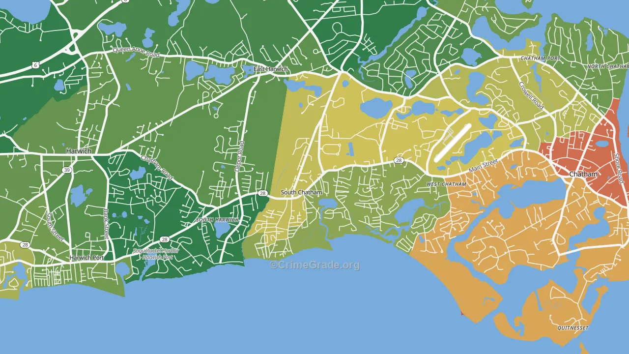 South Chatham, MA Map of Murder Rates