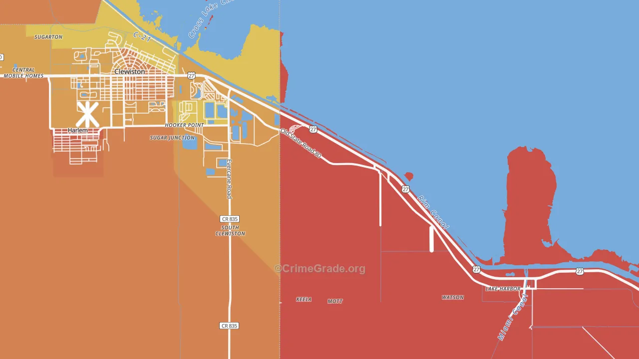 South Clewiston, FL Map of Murder Rates