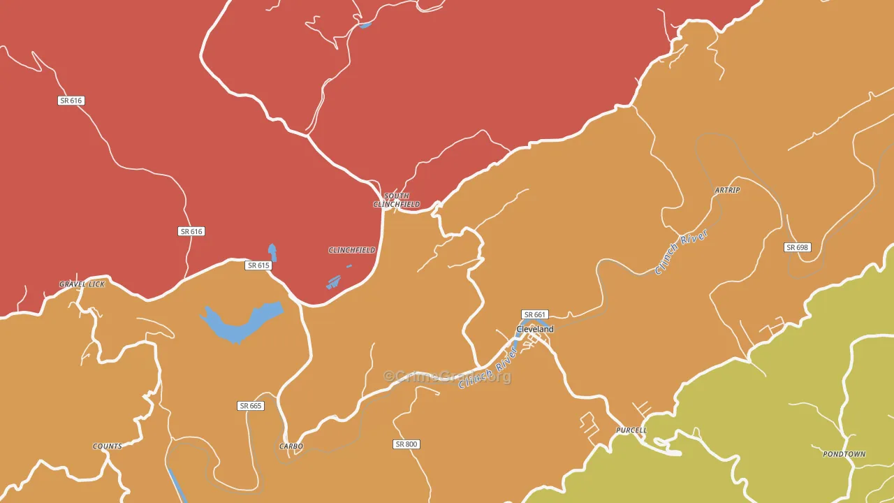 South Clinchfield, VA Map of Murder Rates
