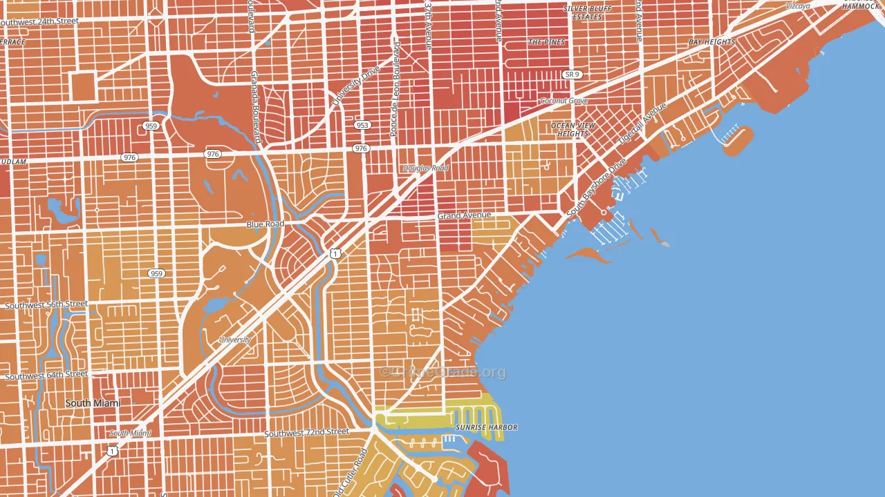 South Coconut Grove, Miami, FL Map of Murder Rates