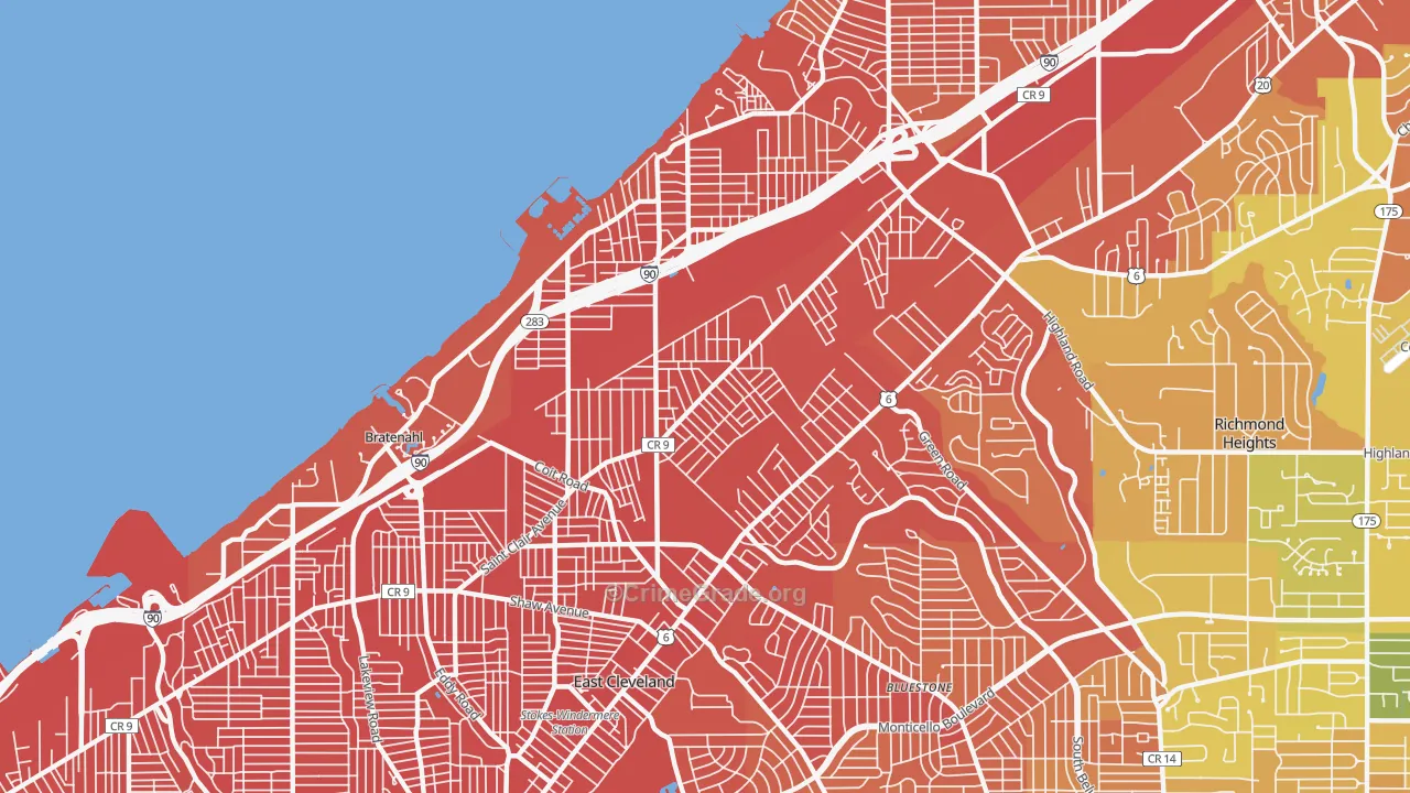 South Collinwood, Cleveland, OH Map of Murder Rates