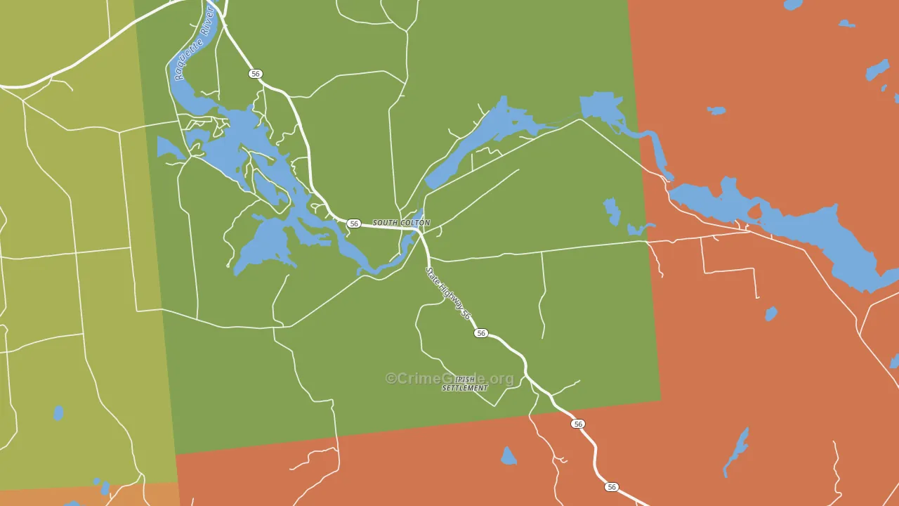 South Colton, NY Map of Murder Rates