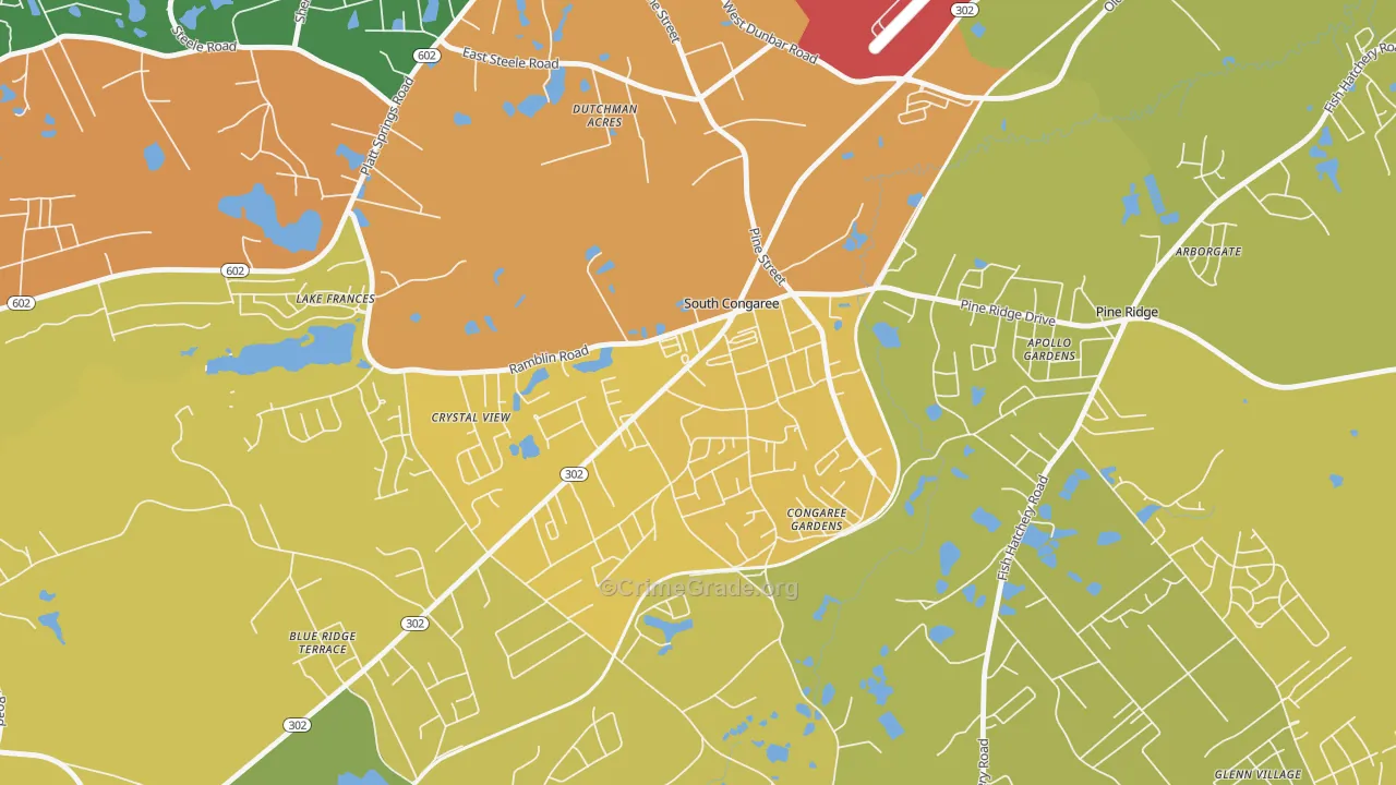 South Congaree, SC Map of Murder Rates