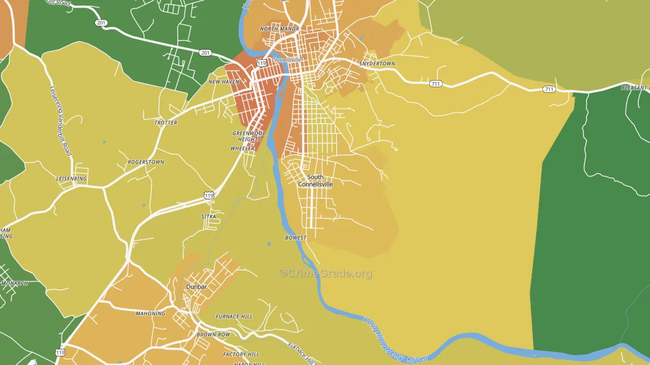 South Connellsville, PA Map of Murder Rates