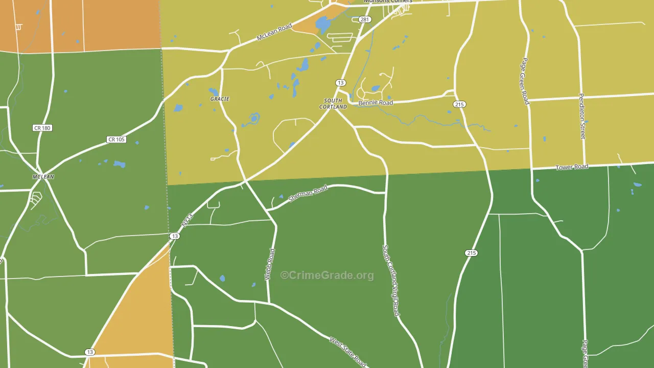 South Cortland, NY Map of Murder Rates