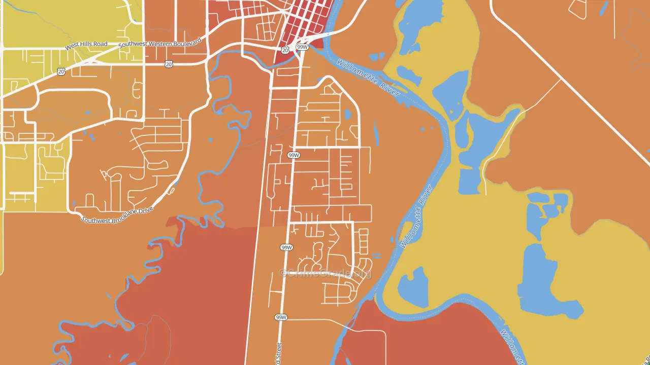 South Corvallis Neighbors, Corvallis, OR Map of Murder Rates