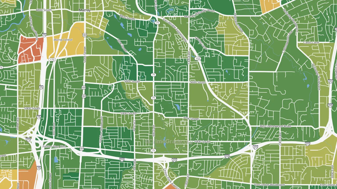 South Cottonwood Acres, Murray, UT Map of Murder Rates